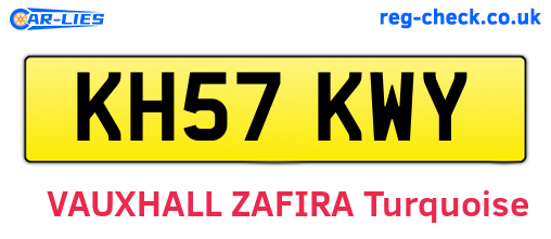 KH57KWY are the vehicle registration plates.