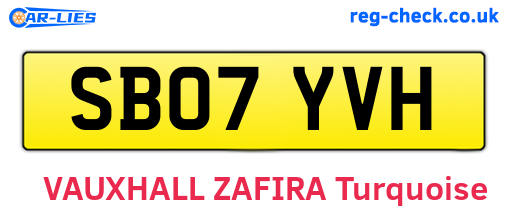 SB07YVH are the vehicle registration plates.