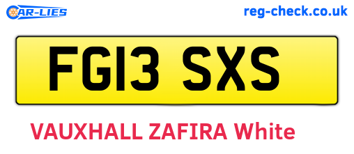 FG13SXS are the vehicle registration plates.