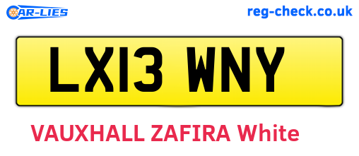 LX13WNY are the vehicle registration plates.