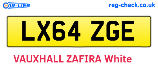 LX64ZGE are the vehicle registration plates.