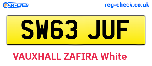 SW63JUF are the vehicle registration plates.