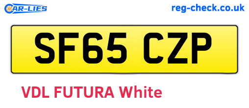 SF65CZP are the vehicle registration plates.