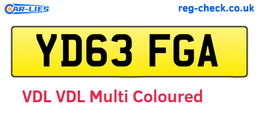 YD63FGA are the vehicle registration plates.