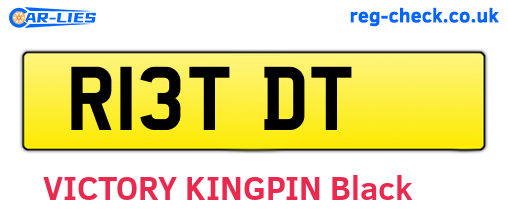 R13TDT are the vehicle registration plates.