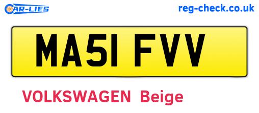 MA51FVV are the vehicle registration plates.
