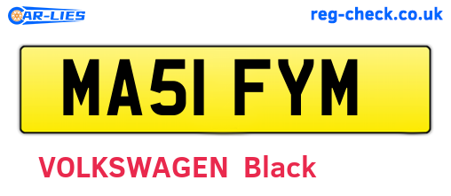 MA51FYM are the vehicle registration plates.