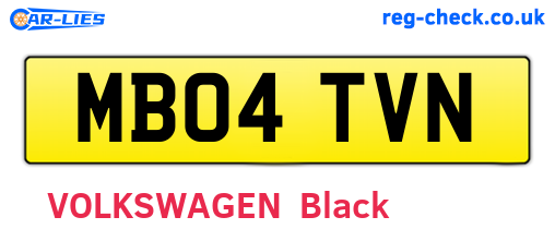 MB04TVN are the vehicle registration plates.