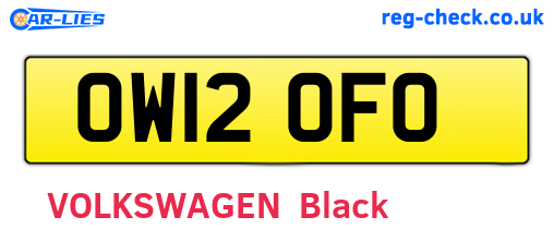 OW12OFO are the vehicle registration plates.