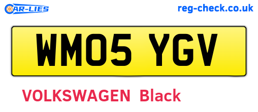 WM05YGV are the vehicle registration plates.
