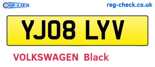 YJ08LYV are the vehicle registration plates.