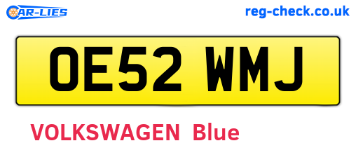 OE52WMJ are the vehicle registration plates.