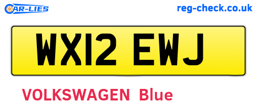 WX12EWJ are the vehicle registration plates.