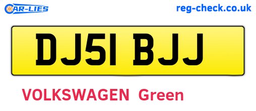 DJ51BJJ are the vehicle registration plates.