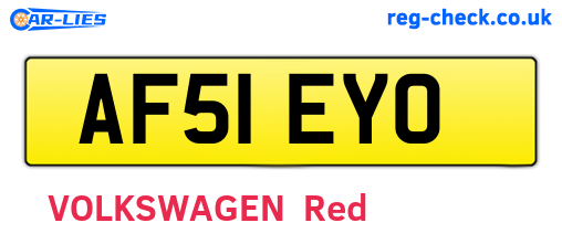 AF51EYO are the vehicle registration plates.