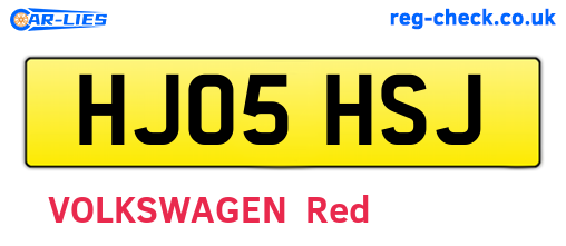 HJ05HSJ are the vehicle registration plates.