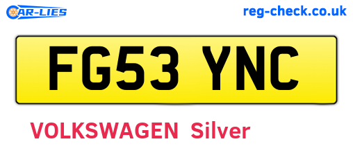 FG53YNC are the vehicle registration plates.