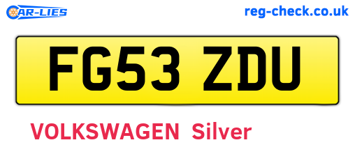 FG53ZDU are the vehicle registration plates.