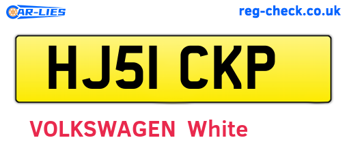 HJ51CKP are the vehicle registration plates.