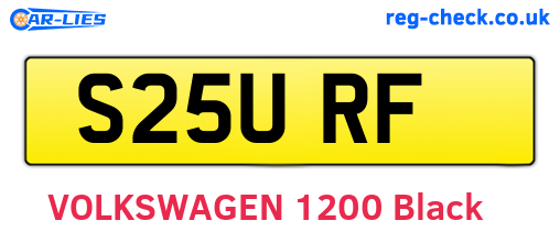 S25URF are the vehicle registration plates.