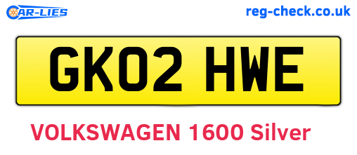 GK02HWE are the vehicle registration plates.