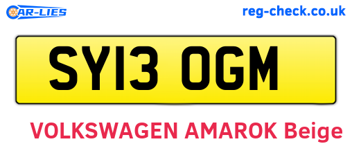 SY13OGM are the vehicle registration plates.