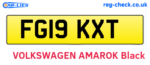 FG19KXT are the vehicle registration plates.