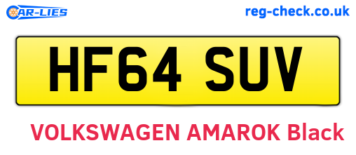 HF64SUV are the vehicle registration plates.