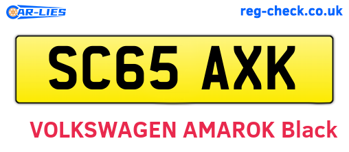 SC65AXK are the vehicle registration plates.