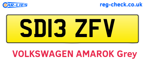 SD13ZFV are the vehicle registration plates.