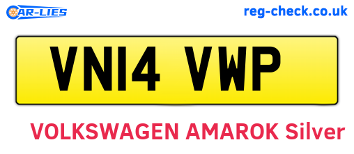 VN14VWP are the vehicle registration plates.