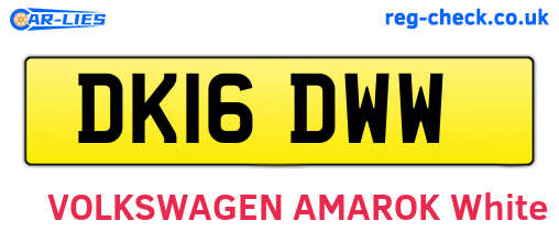 DK16DWW are the vehicle registration plates.