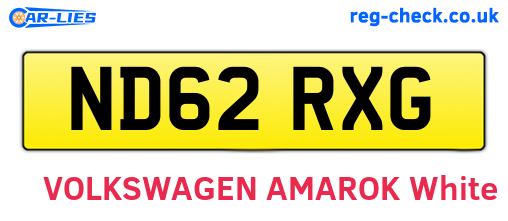 ND62RXG are the vehicle registration plates.