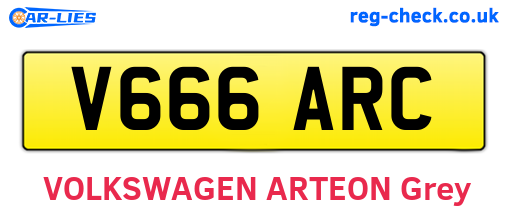 V666ARC are the vehicle registration plates.