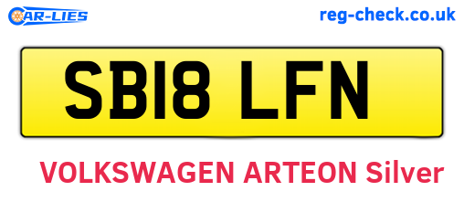 SB18LFN are the vehicle registration plates.