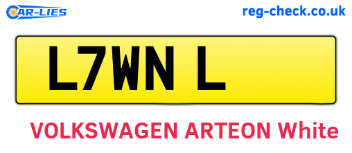 L7WNL are the vehicle registration plates.