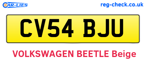 CV54BJU are the vehicle registration plates.