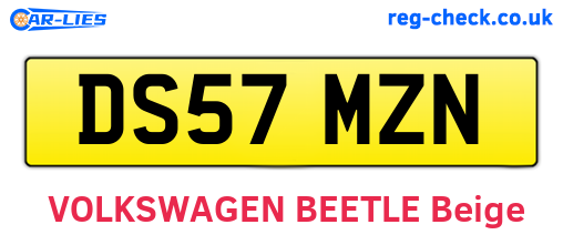 DS57MZN are the vehicle registration plates.