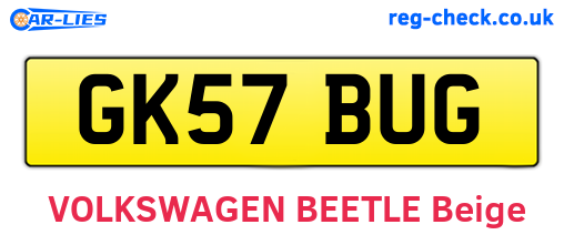 GK57BUG are the vehicle registration plates.