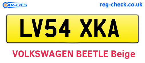 LV54XKA are the vehicle registration plates.