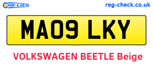 MA09LKY are the vehicle registration plates.