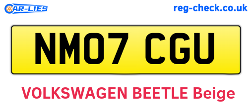 NM07CGU are the vehicle registration plates.
