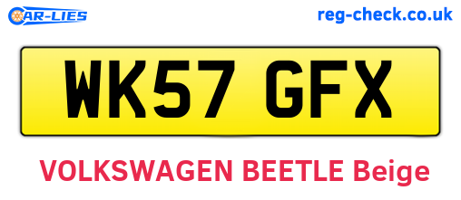 WK57GFX are the vehicle registration plates.