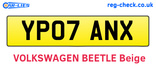 YP07ANX are the vehicle registration plates.