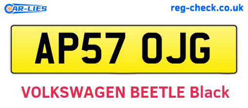 AP57OJG are the vehicle registration plates.