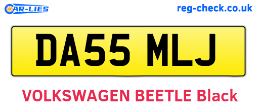 DA55MLJ are the vehicle registration plates.