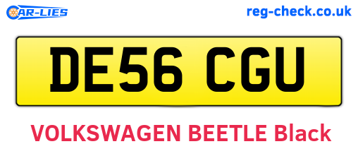DE56CGU are the vehicle registration plates.