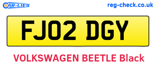 FJ02DGY are the vehicle registration plates.