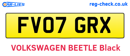 FV07GRX are the vehicle registration plates.