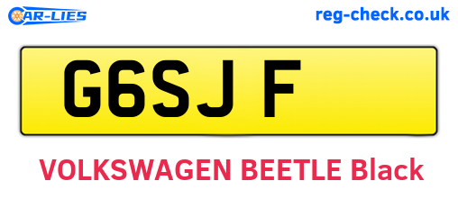 G6SJF are the vehicle registration plates.